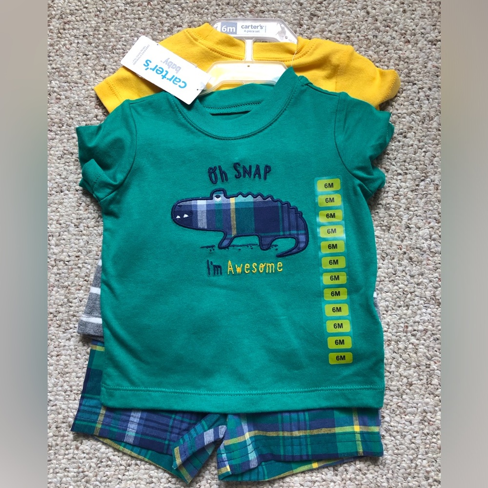 Carter's 4 Piece Short Set. Size 6 months.  New.